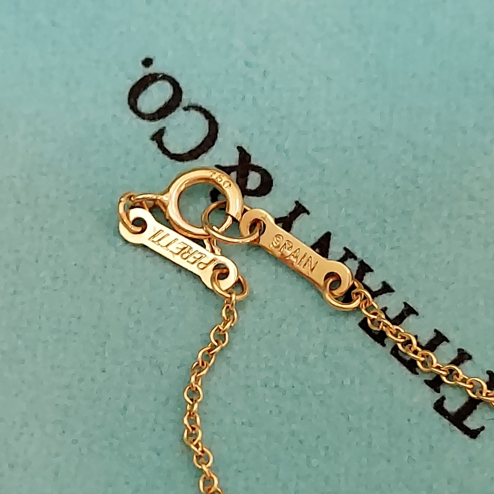 🟢Tiffany & Co🟢 Elsa Peretti Open Heart Pendant Necklace 18K Yellow Gold - Picture 7 of 16